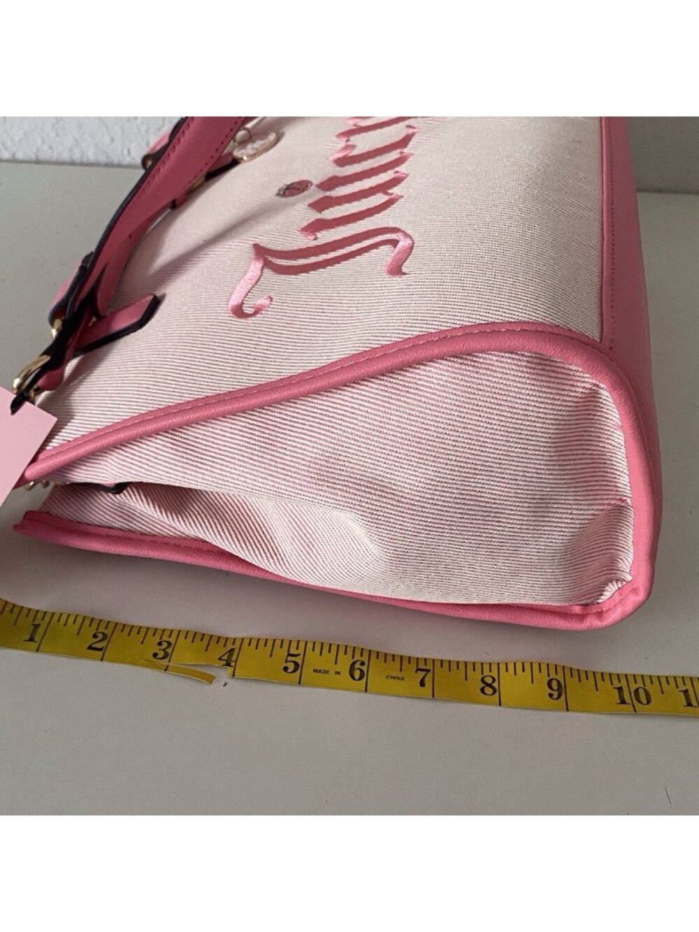 Juicy Couture Berry Sweet Tote Bag Pink #1 Strawberry With Charm Crossbody NEW - Picture 11 of 12